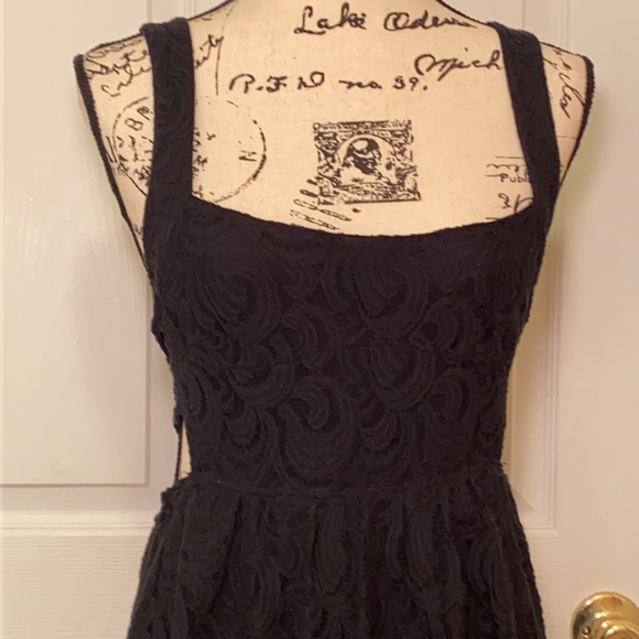 Free People backless Black Lace Dress - Picture 4 of 12